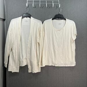 Cuddl Duds Seriously Soft 2-Piece Tee & Wrap Set Hthr Porcelain,Large
